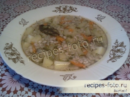 Рассольник с перловкой и курицей