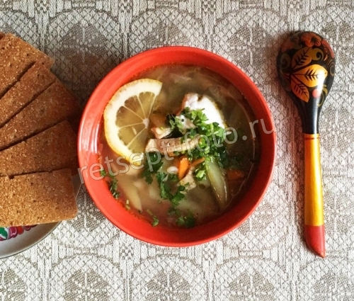 Рассольник со свининой и перловкой