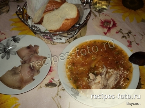 Рассольник с курицей и с рисом