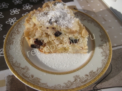 Рисовая запеканка с яблоками и изюмом в духовке