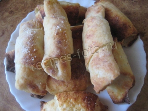 Творожные рассыпчатые рогалики с яблоками