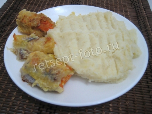 Рулетики из рыбы с овощами в духовке