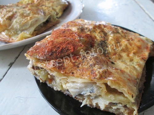 Рыбная лазанья из лаваша