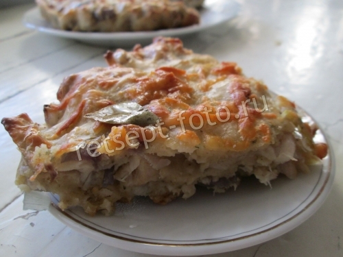 Рыбная шарлотка со скумбрией