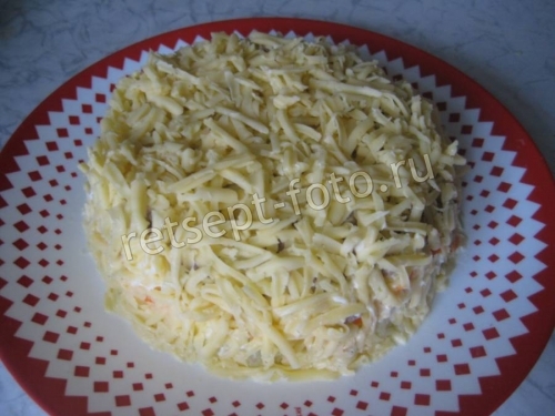 Салат "Белая ночь" с курицей и грибами
