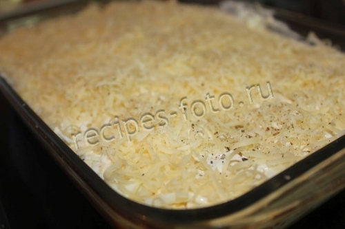 Салат "Мимоза" с тунцом и сыром