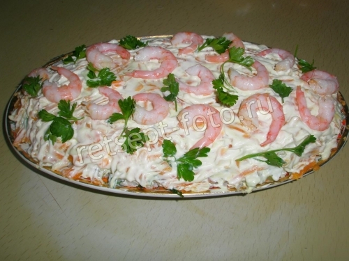 Салат "Суши" с красной рыбой, рисом и васаби