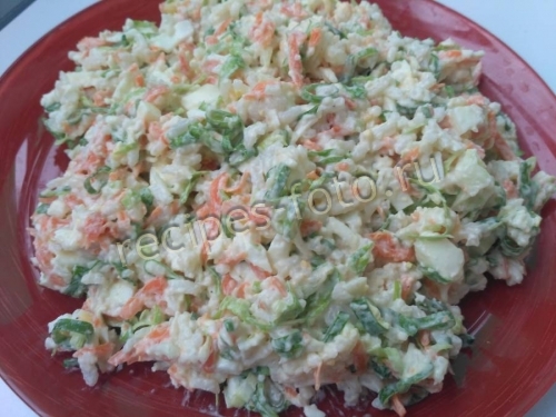 Салат из капусты с рисом