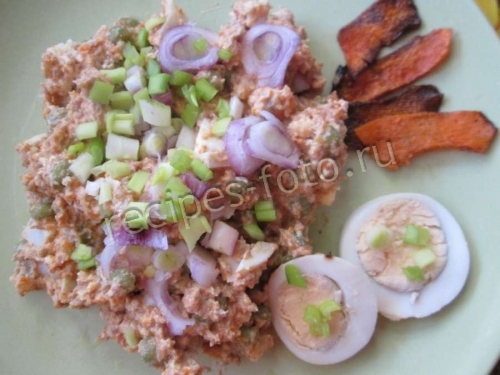 Салат из куриных желудков