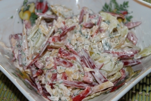 Салат с сыром и перцем