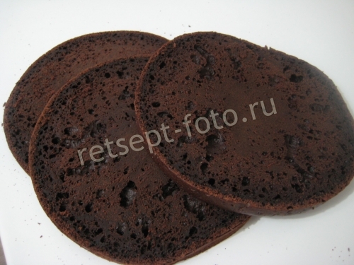 Шоколадные коржи на молоке и растительном масле