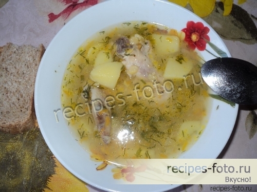Суп гороховый с курицей