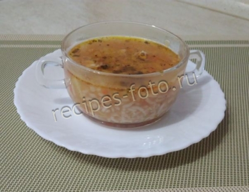 Суп харчо из курицы с рисом и картошкой