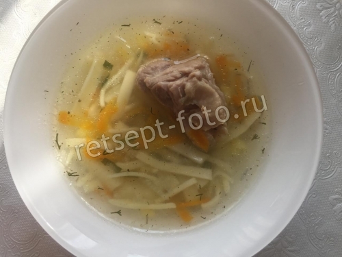 Суп с курицей и вермишелью без зажарки в мультиварке