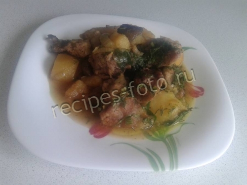 Свинина с картошкой и грибами