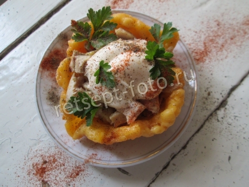 Сырные корзиночки с начинкой из курицы