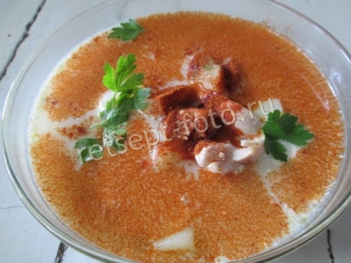 Сырный суп с курицей без зажарки