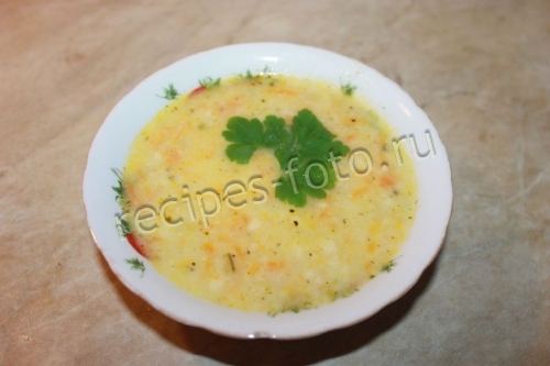 Сырный суп с плавленым сыром без мяса
