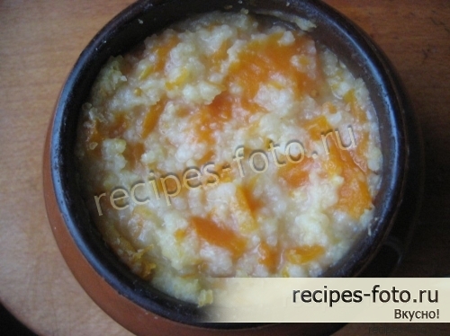 Тыквенная каша с пшеном в горшочке
