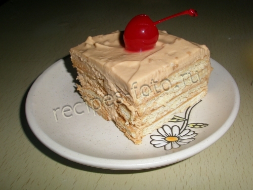 Торт из печенья и сметаны без выпечки