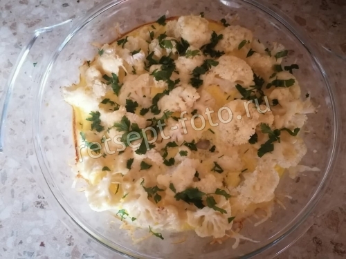 Цветная капуста с сыром и яйцом для детей от 2-х лет