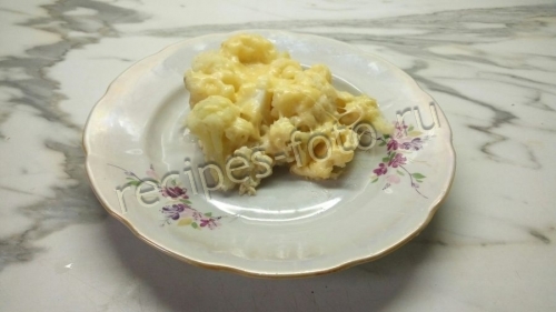 Цветная капуста в духовке с сыром и со сливками