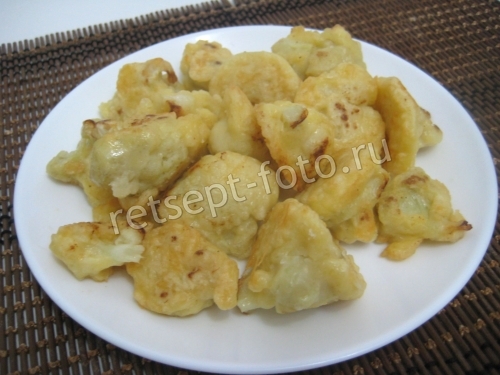 Цветная капуста в кляре с сыром