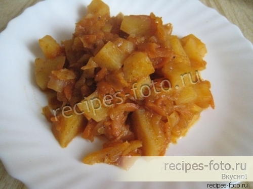 Тушеная картошка с капустой