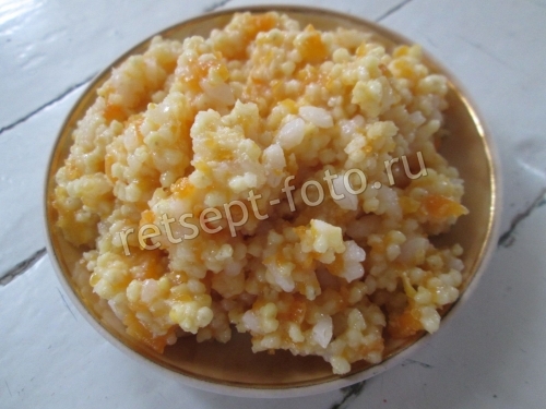 Тыквенная каша с пшеном и рисом на молоке