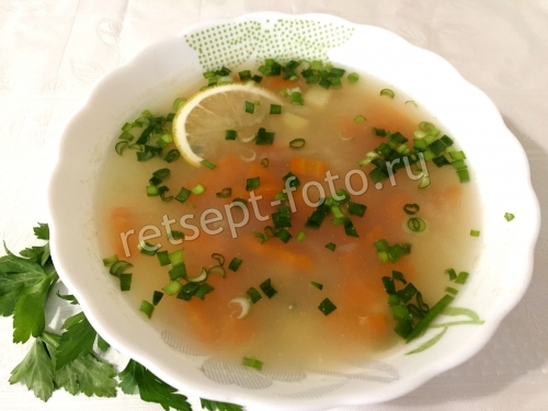 Уха из головы щуки с лимоном