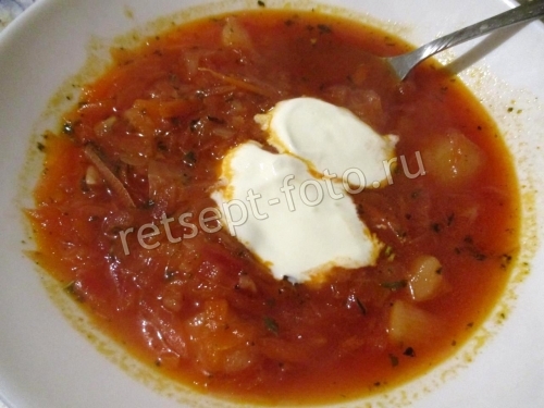 Украинский борщ без мяса