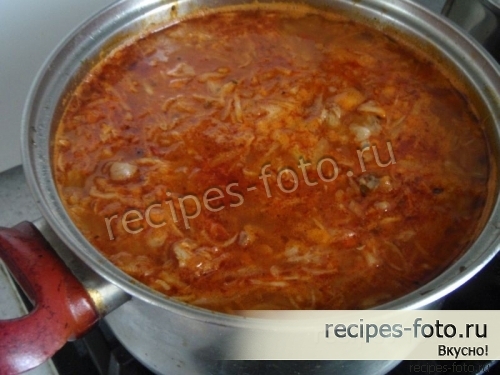 Украинский борщ с мясом без свеклы