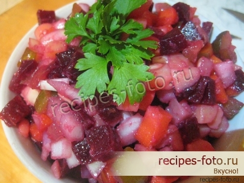 Классический винегрет без горошка и без капусты