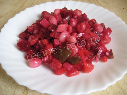 Винегрет с фасолью и огурцами
