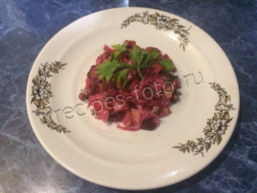 Винегрет с горошком и квашеной капустой