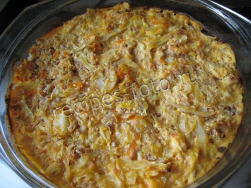 Запеканка из капусты и гречки без мяса в духовке
