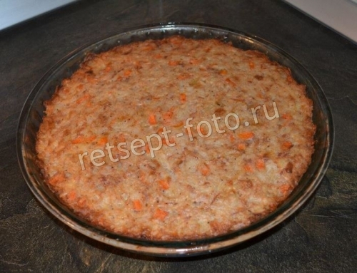 Запеканка с мясом и рисом