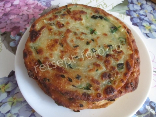 Жареные китайские луковые лепешки