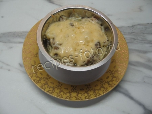 Жюльен с вешенками и курицей