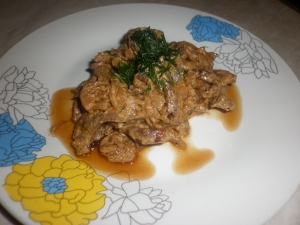 Бараньи сердечки в сметане 