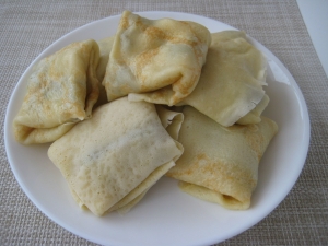 Блины с маслятами 