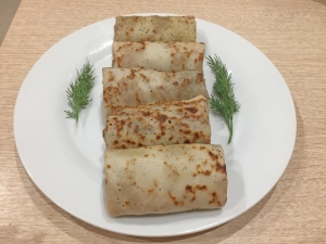Блины с печенью и картошкой 