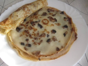 Блины с припеком из грибов 