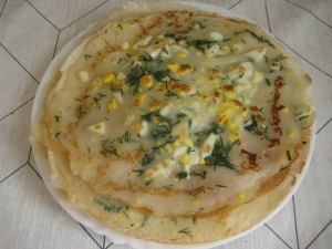 Блины с припеком из яиц 