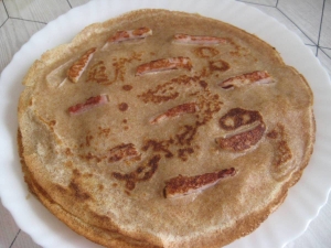 Блины с припеком из ветчины 