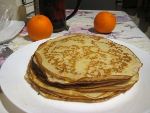 Блины с цедрой апельсина на кефире 