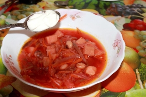 Борщ с фасолью без мяса 