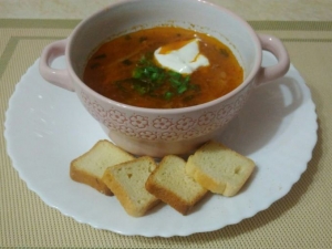 Борщ с килькой в томате без свеклы 