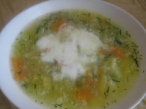 Диетический суп из кабачков с цветной капустой 