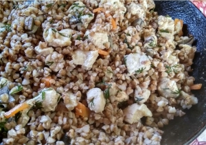 Гречка с лесными грибами и мясом 